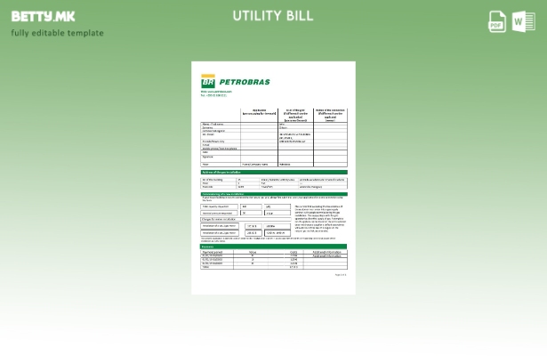 модерен стил Парагвај Петробрас Парагвај, шаблон за комунални сметки за гасна ко